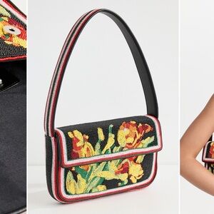 NWOT STAUD Tommy Beaded Bag, Dreamy Tulip